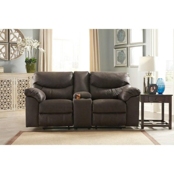 Casual Double Reclining Loveseat With Center Console  |  Reclining Loveseats Living Room Reclining Loveseats