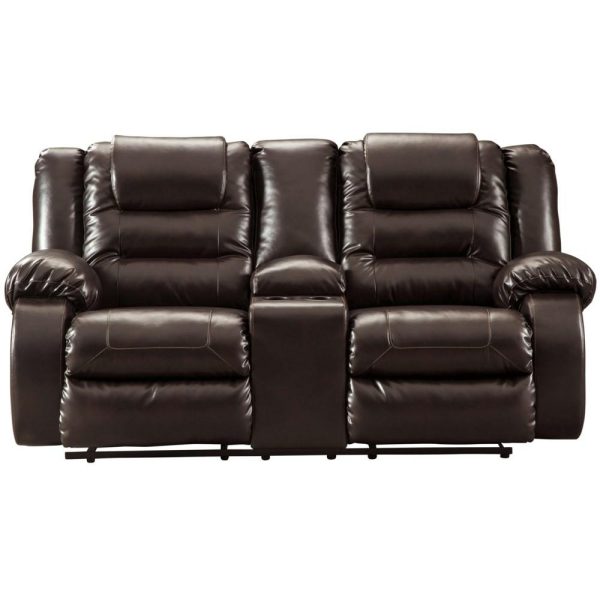 Casual Double Reclining Loveseat With Storage Console  |  Sofas Living Room Sofas