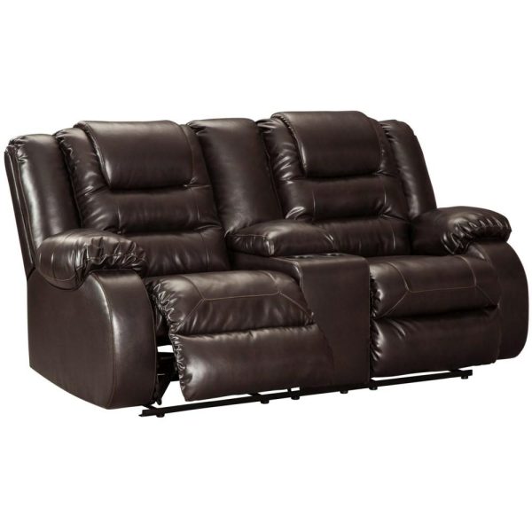 Casual Double Reclining Loveseat With Storage Console  |  Sofas Living Room Sofas