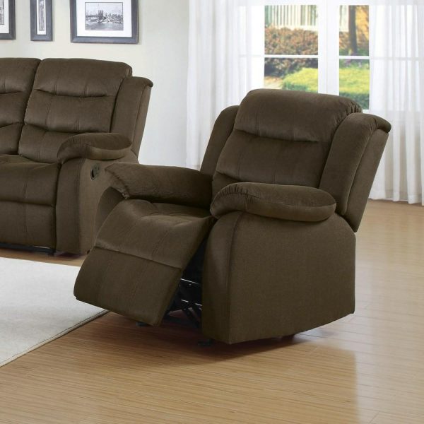 Casual Glider Recliner With Pillow Arms  |  Recliners Living Room Recliners