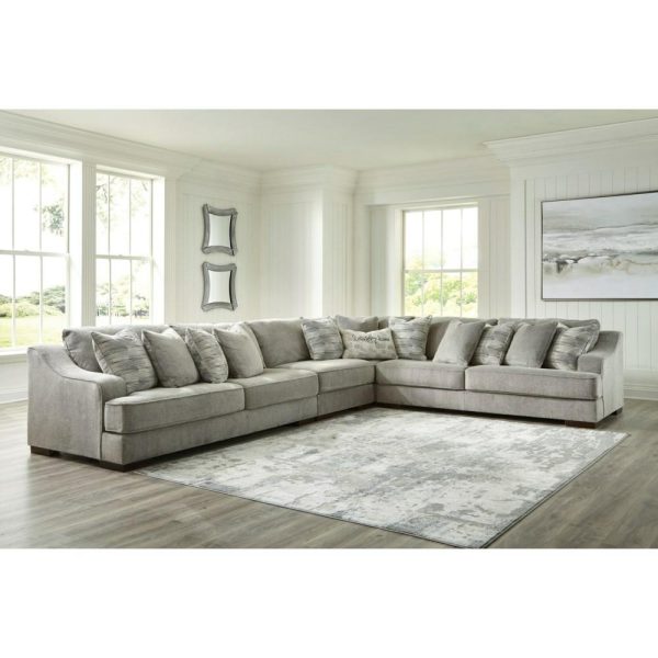 Casual Gray Sectional Sofa With 5 Seats  |  Sofas Living Room Sectional Sofas