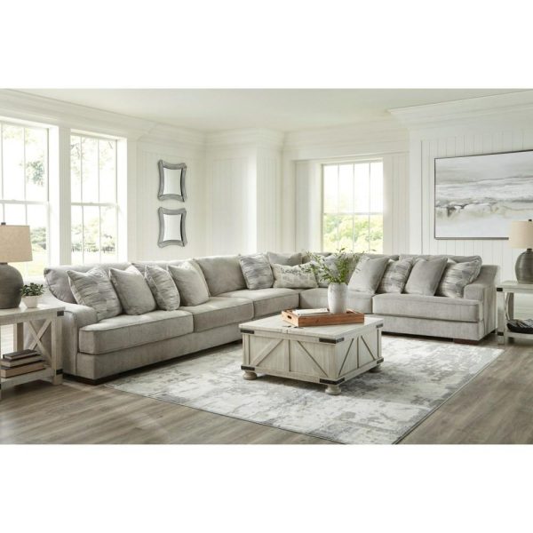 Casual Gray Sectional Sofa With 5 Seats  |  Sofas Living Room Sectional Sofas