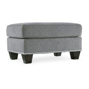 Casual Ottoman With Nailhead Trim  |  Ottomans Living Room Ottomans