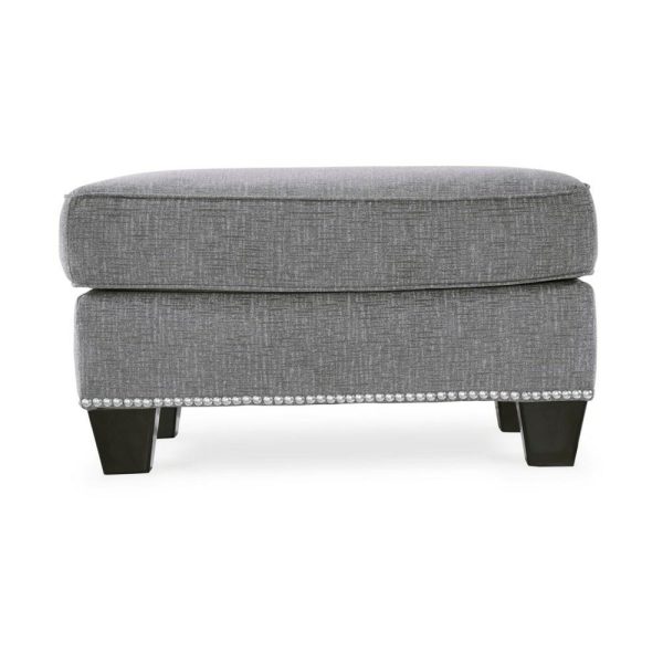 Casual Ottoman With Nailhead Trim  |  Ottomans Living Room Ottomans