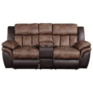 Casual Reclining Loveseat W/Console  |  Reclining Loveseats Living Room Reclining Loveseats