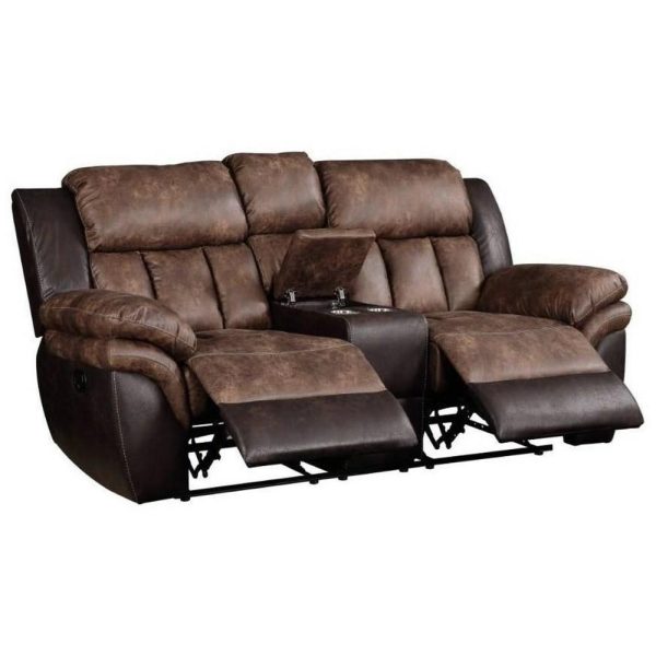 Casual Reclining Loveseat W/Console  |  Reclining Loveseats Living Room Reclining Loveseats