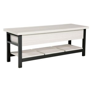 Casual Two-Tone Storage Bench  |  Benches Benches Benches