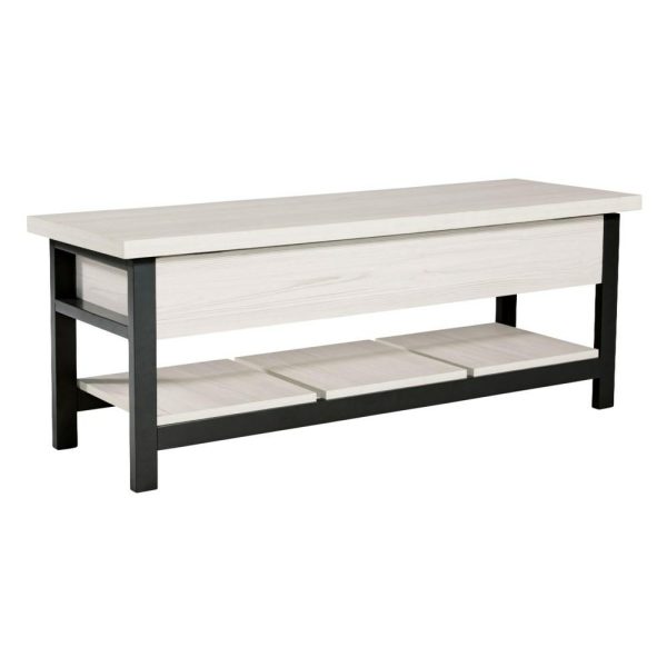 Casual Two-Tone Storage Bench  |  Benches Benches Benches