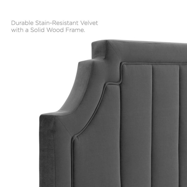 Channel Tufted Performance Velvet Twin Headboard  |  Headboards Bedroom Headboards