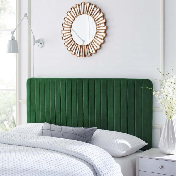 Channel Tufted Performance Velvet Twin Headboard  |  Headboards Bedroom Headboards