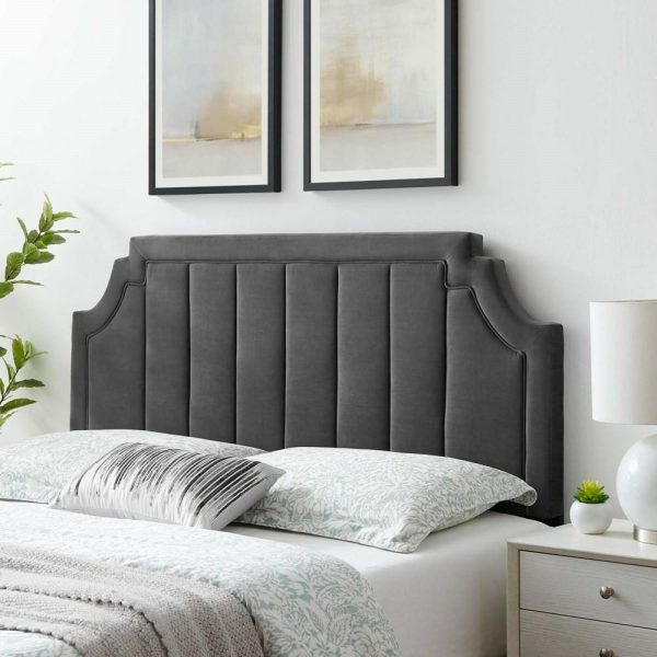 Channel Tufted Performance Velvet Twin Headboard  |  Headboards Bedroom Headboards