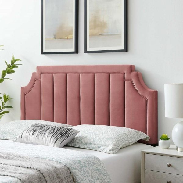 Channel Tufted Performance Velvet Twin Headboard  |  Headboards Bedroom Headboards