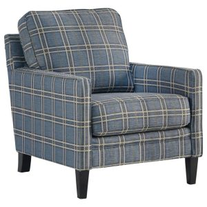 Checker Print Blue Accent Chair  |  Living Room Chairs Living Room Living Room Chairs