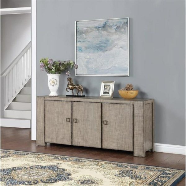 Coastal 3-Door Credenza With Square Style Pulls  |  Accent Cabinets Accent Cabinets Accent Cabinets