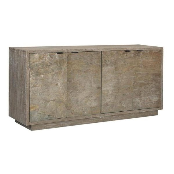 Coastal 4-Door Credenza With Stone Veneered Doors  |  Accent Cabinets Accent Cabinets Accent Cabinets