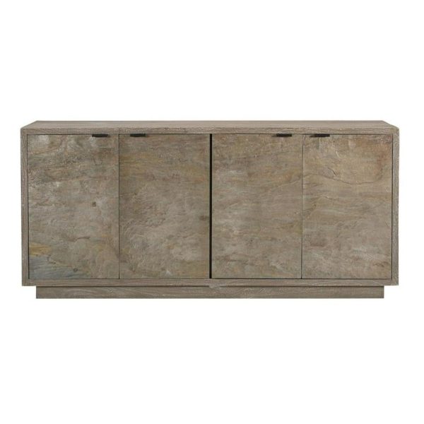 Coastal 4-Door Credenza With Stone Veneered Doors  |  Accent Cabinets Accent Cabinets Accent Cabinets