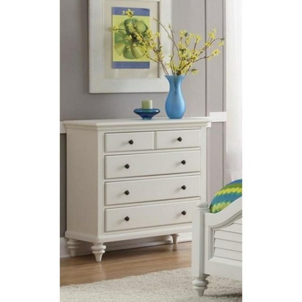 Coastal 4 Drawer Bedroom Chest With Off-White Finish  |  Chest Of Drawers Bedroom Chest Of Drawers