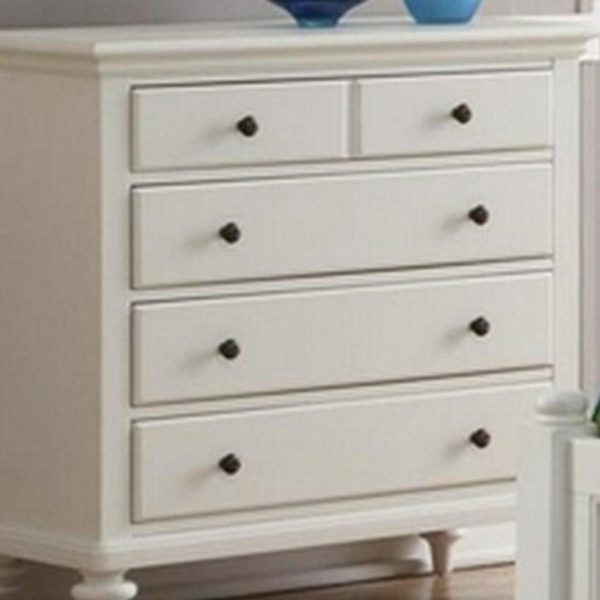 Coastal 4 Drawer Bedroom Chest With Off-White Finish  |  Chest Of Drawers Bedroom Chest Of Drawers