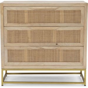 Coastal Rattan Cabinet With Three Drawers  |  Accent Cabinets Accent Cabinets Accent Cabinets