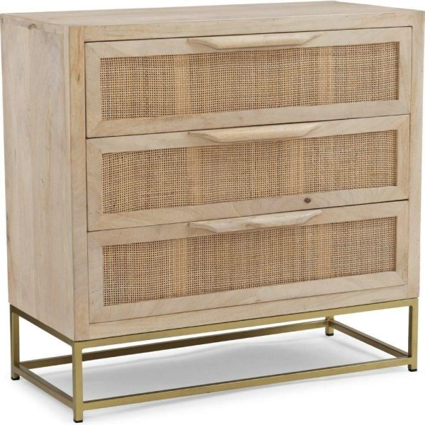 Coastal Rattan Cabinet With Three Drawers  |  Accent Cabinets Accent Cabinets Accent Cabinets