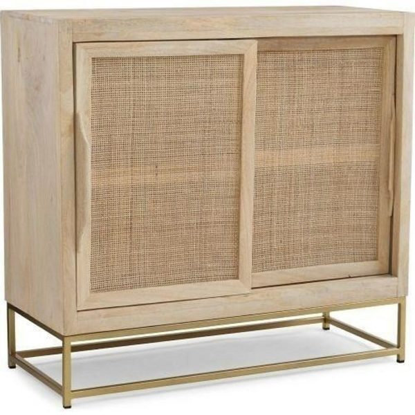 Coastal Rattan Cabinet With Two Sliding Doors  |  Accent Cabinets Accent Cabinets Accent Cabinets