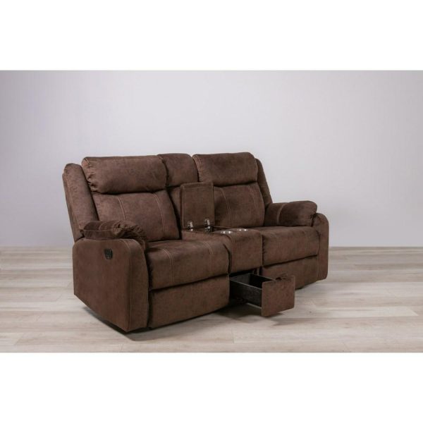 Console Reclining Loveseat W/Drawer  |  Reclining Loveseats Living Room Reclining Loveseats