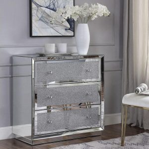 Console Table With Faux Crystal Drawer Fronts  |  Accent Cabinets Accent Cabinets Accent Cabinets