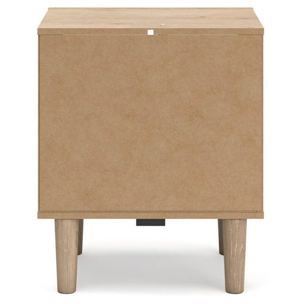 Contemporary 1-Drawer Nightstand With Cane Details And Led Lighting  |  Nightstands Bedroom Nightstands