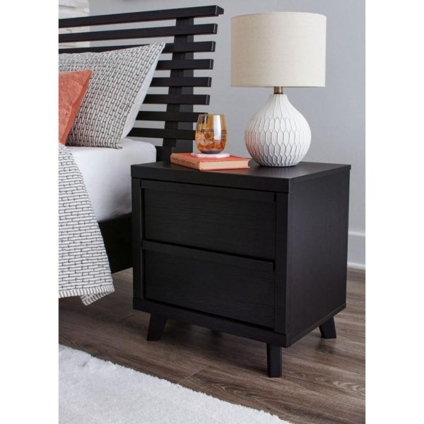 Contemporary 2-Drawer Nightstand  |  Nightstands Bedroom Nightstands