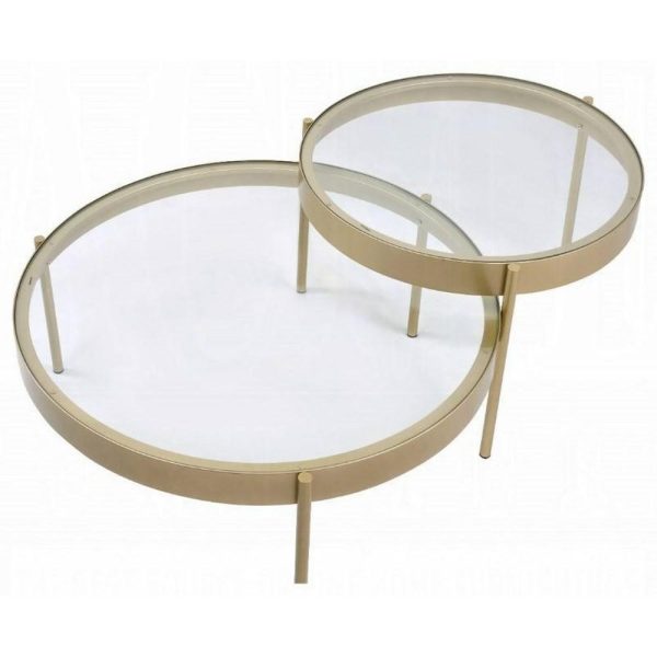 Contemporary 2-Pack Of Nesting Tables With Glass Top  |  Occasional Table Sets Living Room Occasional Table Sets