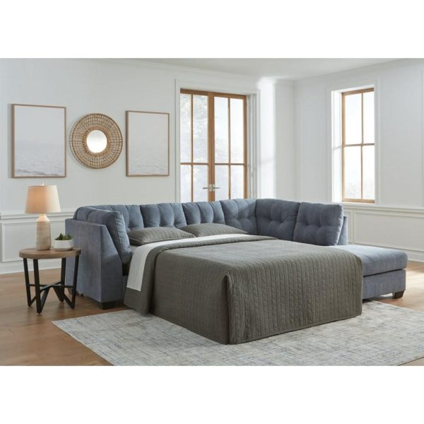 Contemporary 2-Piece Sleeper Sectional With Chaise  |  Sleeper Sofas Living Room Sleeper Sofas