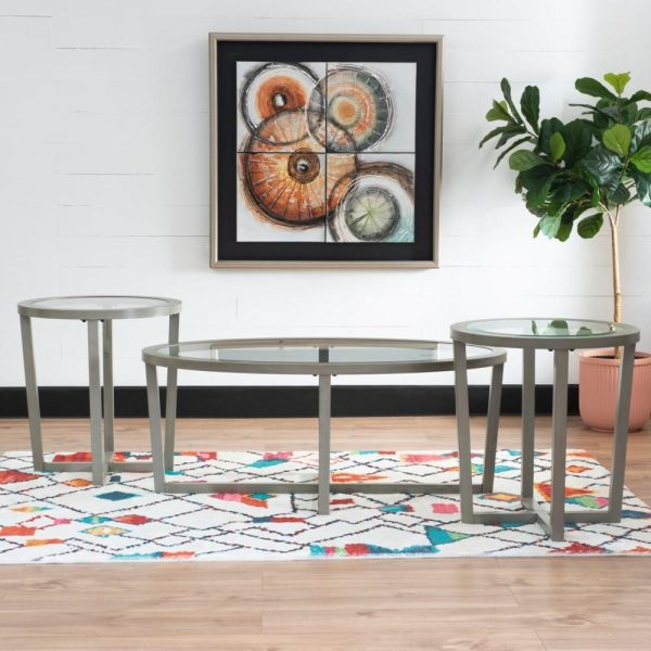 Contemporary 3-Piece Coffee & End Table Set  |  Occasional Table Sets Living Room Occasional Table Sets