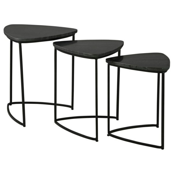 Contemporary 3-Piece Marble Top Accent Table Set  |  End & Side Tables End & Side Tables End & Side Tables