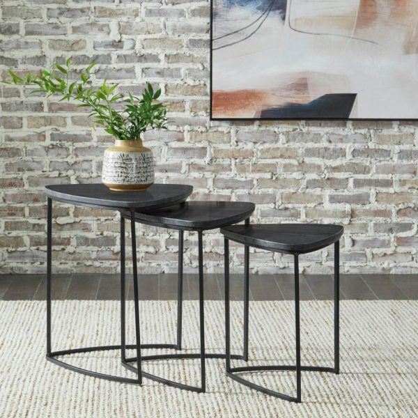 Contemporary 3-Piece Marble Top Accent Table Set  |  End & Side Tables End & Side Tables End & Side Tables