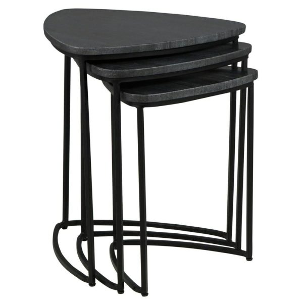 Contemporary 3-Piece Marble Top Accent Table Set  |  End & Side Tables End & Side Tables End & Side Tables