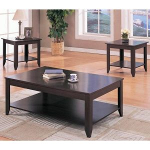 Contemporary 3 Piece Occasional Table Set With Shelves  |  Occasional Table Sets Living Room Occasional Table Sets