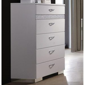 Contemporary 5-Drawer Chest With Sparkling Acrylic Panel  |  Chest Of Drawers Bedroom Chest Of Drawers