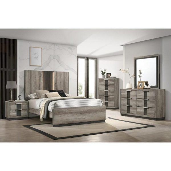 Contemporary 6-Drawer Dresser And Mirror Set  |  Mirrored Dressers Bedroom Mirrored Dressers