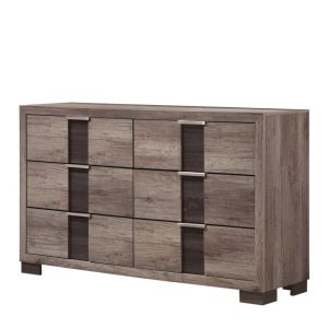 Contemporary 6-Drawer Dresser  |  Mirrored Dressers Bedroom Mirrored Dressers