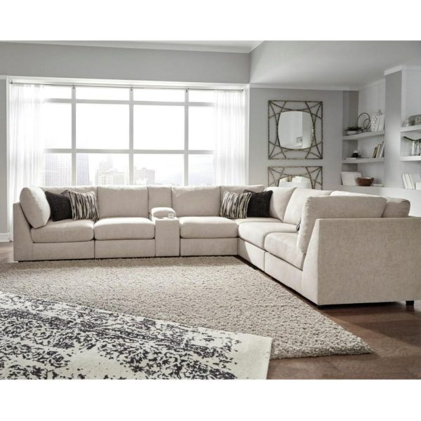 Contemporary 7-Piece Sectional With Storage Console  |  Sectional Sofas Living Room Sectional Sofas