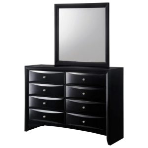 Contemporary 8 Drawer Dresser With Mirror  |  Mirrored Dressers Bedroom Mirrored Dressers