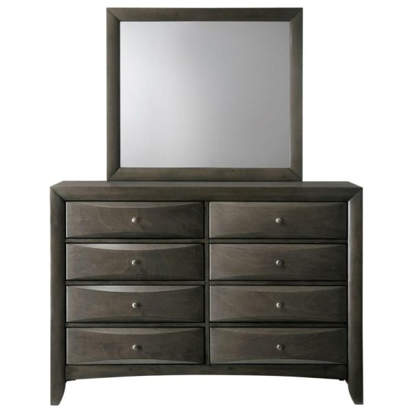 Contemporary 8 Drawer Dresser With Mirror  |  Mirrored Dressers Bedroom Mirrored Dressers