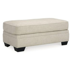 Contemporary Accent Ottoman With Tapered Wood Legs  |  Ottomans Living Room Ottomans