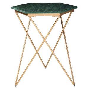 Contemporary Accent Table With Green Marble Top  |  End & Side Tables End & Side Tables End & Side Tables