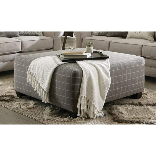 Contemporary Cocktail Ottoman With Block Feet  |  Ottomans Living Room Ottomans