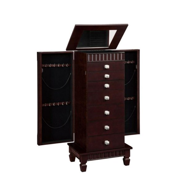 Contemporary “Merlot” Jewelry Armoire  |  Jewelry Armoires Bedroom Jewelry Armoires