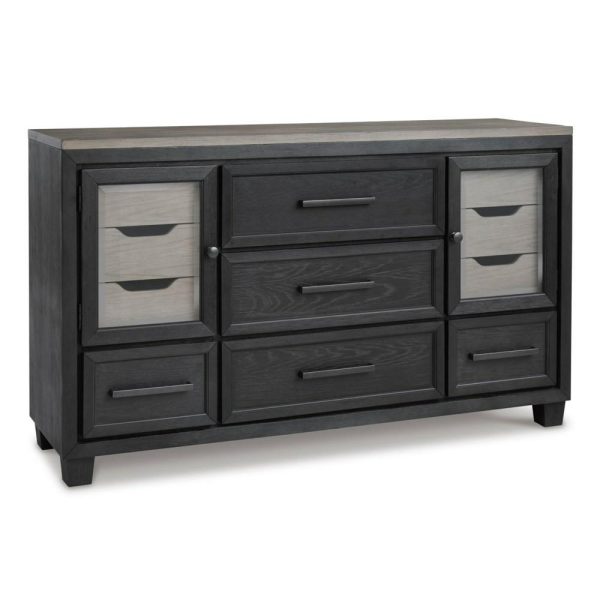 Contemporary Eleven Drawer Two-Tone Dresser  |  Dressers Bedroom Dressers