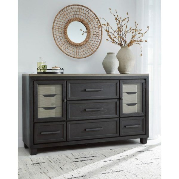 Contemporary Eleven Drawer Two-Tone Dresser  |  Dressers Bedroom Dressers