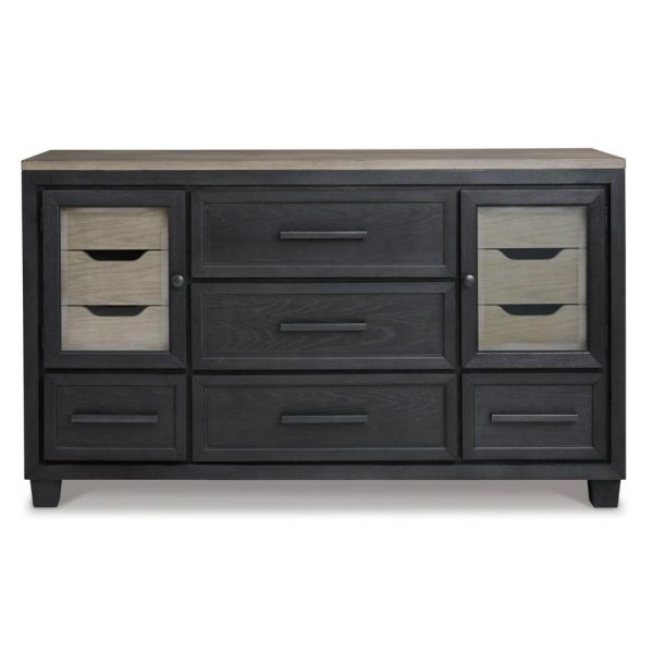 Contemporary Eleven Drawer Two-Tone Dresser  |  Dressers Bedroom Dressers