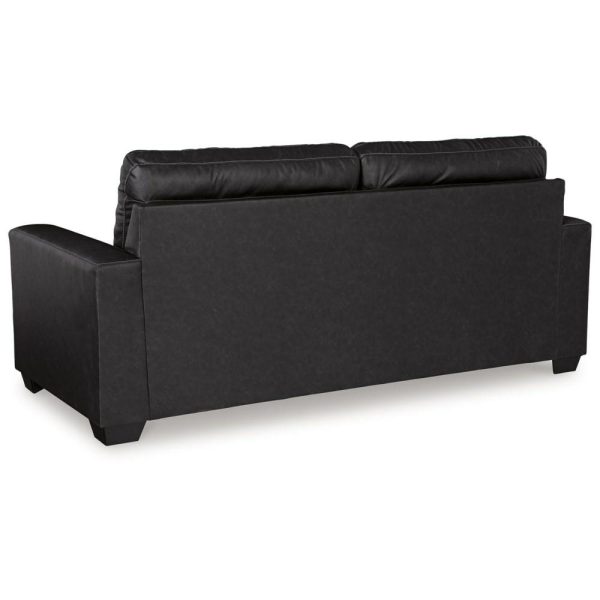 Contemporary Faux Leather Queen Sofa Sleeper  |  Sleeper Sofas Living Room Carbon